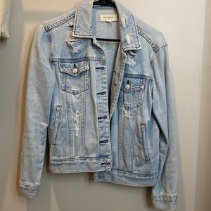 Distressed jean jacket